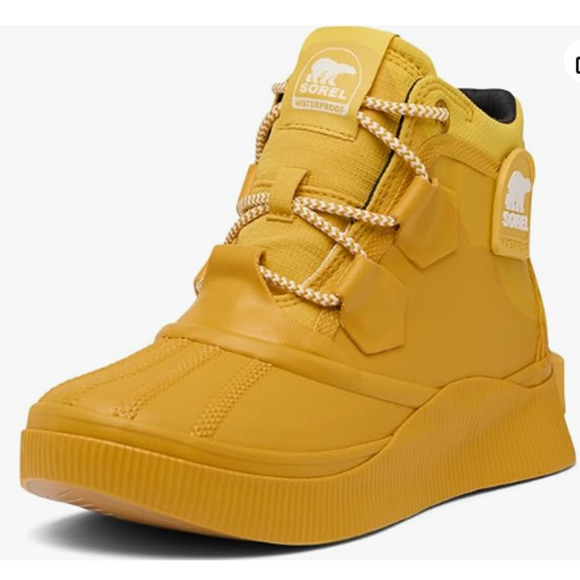 NEW SOREL Out N About IV Splashy Size W8 Gold Leaf/Black - Picture 2 of 6